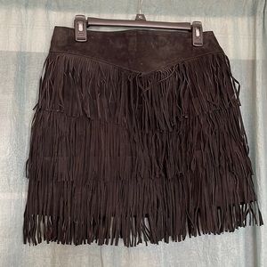 Scully fringe suede skirt
